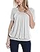 Timeson Womens Flattering Short Sleeve Scoope Loose Fit Stentchy Soft Top XX-Large White