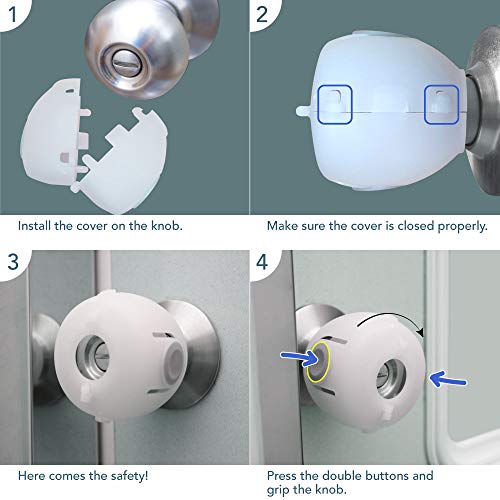 Heart of Tafiti Door Knob Child Proof Cover, Baby Safety Locks for