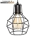 Creatgeek Plug-in Pendant Light with 16'Cord and On/Off Dimmer Switch, Industrial Rustic Hanging Ceiling Lamps, Perfect Lighting Fixture for Kitchen Island Dining Room Living Room, Black Finish