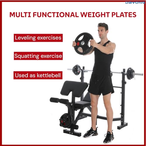 DAYONG Fitness Weight Plates, 5/10/15/20/25kg Cast Iron Barbell Plates for Weightlifing, 2 in Opening and Tri-Grips, Black Fitness Grip Plates for CrossFit Strength Training.