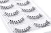 Fake Nature Eyelashes, FFLEMON 15 Pairs False Eyelashes, 3 Styles Multi pack in bulk, Super Nature Soft Invisible Stem Lashes, Reusable (W15-1)