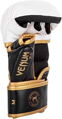Venum Challenger 3.0 Sparring Gloves - White/Black/Gold - L/XL