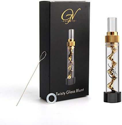 Glass Blunt Twisty Mini Gold Kit For Dry Herbs Spice Mills by GV Supply