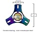 AP Plus Stainless Steel Spinner Fidget Toy, Colorful Rainbow Metal Tri-Spinner For Use in Hand or on Table