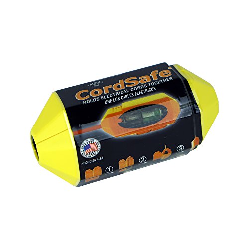 Cordsafe Extension Cord Connector with Water-Resistant Seal (Yellow 3-Pack) for Cord Management