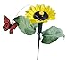 Solaration ® 7007 Fluttering Butterfly w./ Sunflower Solar Garden Yard Stake