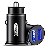 TORRAS All Metal Car Charger, Flush Fit 4.8A Fast Dual USB Car Charger Adapter Compatible with iPhone Xs/Xs Max/XR/X / 8/7 / Plus / 6, Galaxy S10 / S9 / S8 and All 5V USB Devices, Black