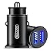 TORRAS All Metal Car Charger, Flush Fit 4.8A Fast Dual USB Car Charger Adapter Compatible with iPhone Xs/Xs Max/XR/X / 8/7 / Plus / 6, Galaxy S10 / S9 / S8 and All 5V USB Devices, Black