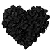 YoungLove 1000 Pieces Black Rose Petals Artificial Fake Rose Valentine Petals Wedding Party Decorations, Black