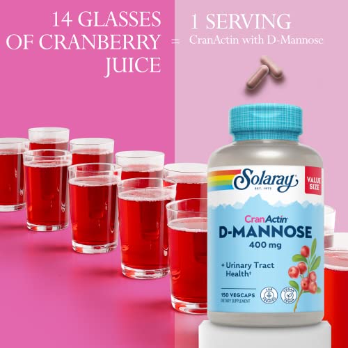 Solaray DMannose with CranActin Cranberry Supplement 400mg, Urinary Tract Health & Bladder
