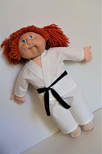 Handmade Doll Clothes White Karate Uniform Gi Judo TKD fit Cabbage Patch Kids 16" Doll - Thumbnail 2