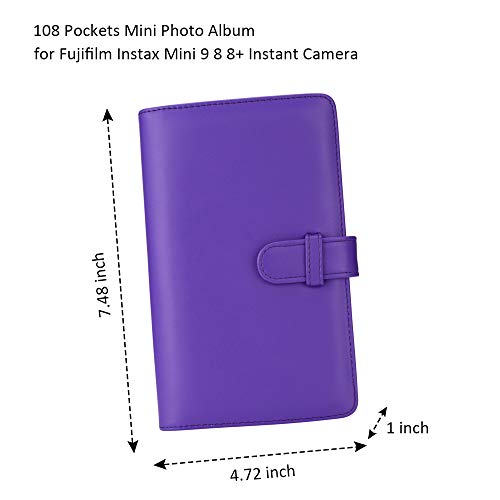 Bsuuy Instax Mini 9 Pack d'accessoires pour Appareil Photo pour FujiFilm Instax Mini 9 8 8+ avec étui Mini 9 / Album/Objectif Selfie/Filtres/Cadres muraux (12 en 1 Violet foncé) - Image 4