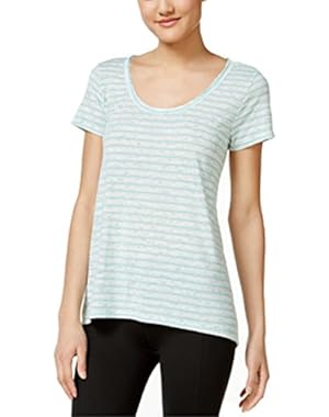 Calvin Klein Womens Melrose-Striped Cutout Back Top