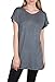 Free to Live 3 Pack Extra Long Tshirts for Women Tunic Tops for Leggings Short Sleeve Tee Shirts (XL, Black, Charcoal, Navy)