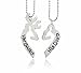 4EAELove Elk Necklace Heart Couple Pendant Matching Deer Head Promise Gift Engraved Her Buck His Doe For Lover Christmas Valentine's Day Alloy