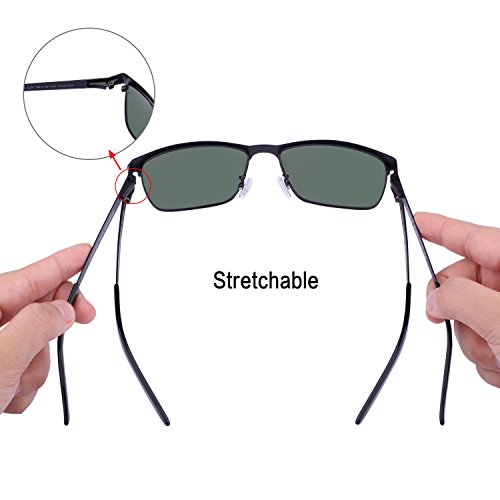 Carfia Retro Men's Sunglasses UV400 Protection Polarized Sunglasses with Metal Frame