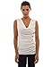 PattyBoutik Women Cowl Neck Button Sleeveless Top (Off-White Large)