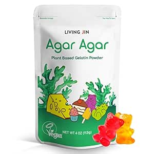 Agar Agar Powder (4oz) Vegan Gelatin Substitute, 100% Natural Red Algae, Gluten-free, Non-GMO, 100%, Sugar-free, Halal, Desserts, Thickener