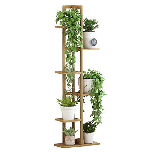 Multi-Layer Upright Flower Stand Bamboo Simple Floor-Standing Plant Stand Indoor Storage Rack