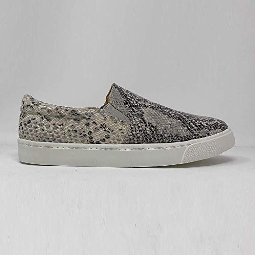 Emimarol Women's Platform Sneakers Leopard Print Loafers Shoes Fashion Slip On Sneakers Beige - Thumbnail 2