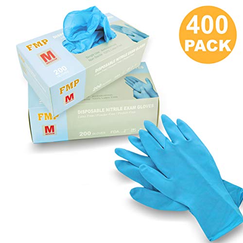 image for FMP Brands [400 Pack] Medium Blue Nitrile Medical Gloves - Non Latex R