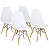 Giantex Set of 4 Mid Century Modern Eames Style DSW Dining Side Chair Wood Leg