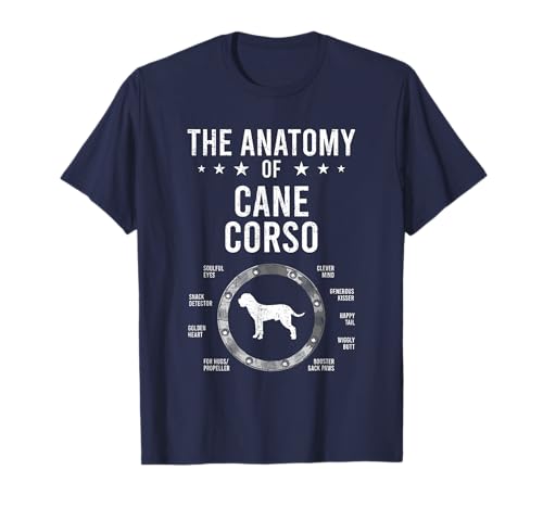Anatomy of Cane Corso Dog Lover T-Shirt at Amazon