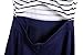 Omeya Womens Sexy Open Back Cocktail Slim Black White Striped Mini Dress, Navy, Small