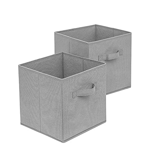 Photo 1 of **ONLY ONE**Debbu Basics Fabric Clothing Storage Bins - 10.6" x 10.6" x 11" - 2 Pack - Collapsible Storage Cubes Organizer with Handles, Linen Foldable Storage Baskets Cloth Box Containers, Closet Organizers