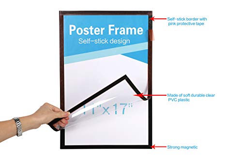 image for MFoffice 11x17 Window Poster Frame Made of Durable PVC and Strong Magn
