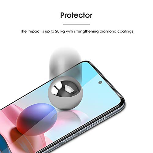 OMOTON 3 Pack Verre Trempé pour Xiaomi Redmi Note 10/ 10S (6,43 Pouces), 9H Dureté, sans Bulles, Film Protection Écran Anti-Rayures