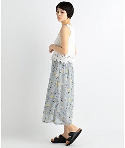 Amazon Co Jp レイカズン Ray Cassin レースx花柄ドッキングワンピース 04サックス Free 服 ファッション小物