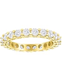 3 Carat (ctw) 14K White Gold Round Diamond Ladies Eternity Wedding Anniversary Stackable Ring Band Value Collection