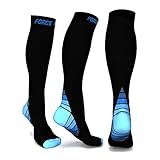 Sav Force Gear Sox Compression Socks for Men & Women, Fitness compression socks, Socks for marathon, Graduated Athletic Fit for Running, Nurses, Shin Splints & Maternity... (L/XL, Blue)