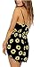 Relipop Women Summer Floral Romper Casual Spaghetti Strap Sleeveless Party Evening Mini Short Jumpsuit Black