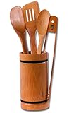 Joyce Chen 33-2029, Burnished Bamboo Utensil Set, 5-Piece