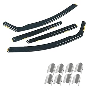 MAGICKIT Donker getint In kanaal Windgeleiders, Zijruitdeflectors met Winddeflector clips,Autoruit regenwachten Auto…