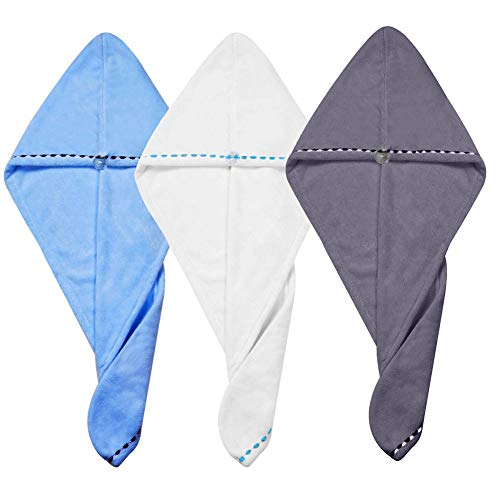 3 Pack Microfiber Hair Towel, Hair Drying Towels Wrap Turban, Super