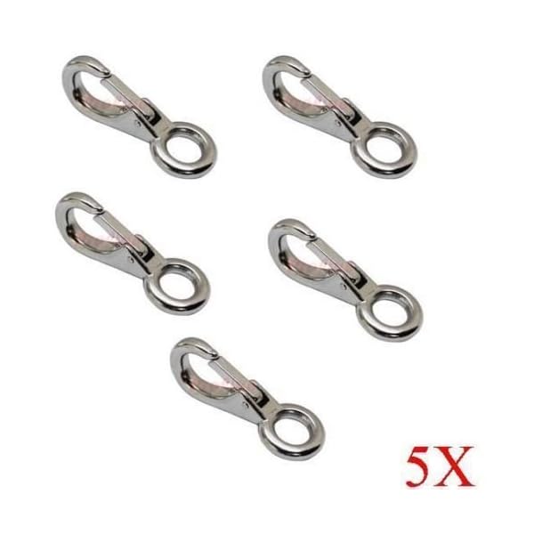 5-Pc-58-Marine-Stainless-Steel-316-Fixed-Eye-Boat-Snap-Hook-220-LB-Grade-316