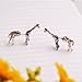 Uisex Front Back 3d Giraffe Animal Pierced Ear Studs Earrings Tibetan Silver
