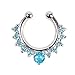 Septum Fake Nose Ring Jewelry,Women Girls Septum Ring Faux Nose Rings Non-Piercing Jewelry Clip On Clicker (6 PCS)