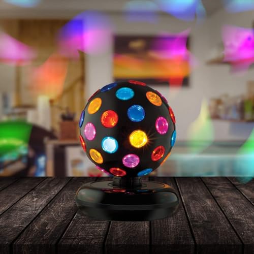 Kicko Spinning Disco Ball - 11-Inch Disco Ball Decor with Party Lights 360 Degree Rotating Neon LED Light for Kids and Adults - Colorful Flashing for 80s Party and Events
