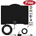 AZUNX HDTV Antenna Indoor, Digital TV Antenna with 2018 Newest Version,60 to 80 Mile with Amplifier Signal Booster for 1080P 4K Free TV Channels, Amplified 16.5FT Coax Cable.