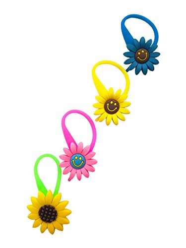 AVIRGO Colorful Glass Charms Wineglass Drink Marker Set 10 (4 Sunflowers)