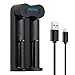 18650 Charger 2 Slot BESTON USB Smart Battery Charger for 3.7V li-ion 18650 16340 16650 17650 17670 18350 18490 18500 20700 21700 26650 Rechargeable Battery