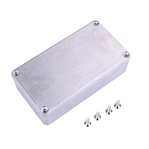 Niceou Effect Foot Pedal Aluminum Metal Stomp Box Case Enclosure for Guitar Silver
