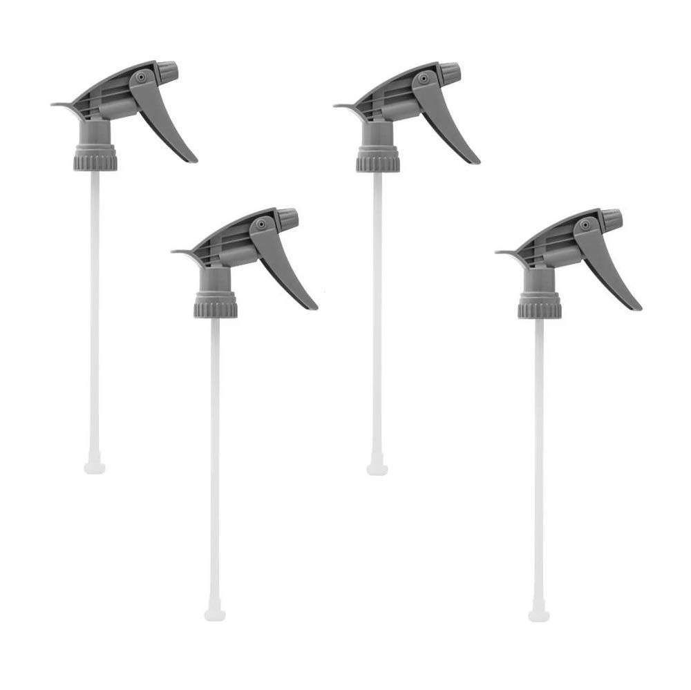 Photo 1 of Comfort Axis Trigger Spray Chemical Resistant Sprayer Replacement for 32 oz Bottles, Gray, 9-1/2" Dip Tube, 28-400 Neck Size - 4 Pack