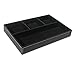 KINGFOM Pu Leather Desk Organizer Tray, 4 Compartment Office Storage Supplies Stationery Drawer Tray, Nightstand Bedside Tray for Key, Wallet, Sunglass, Watch, Coin, Phone Valet Tray Stackable Black