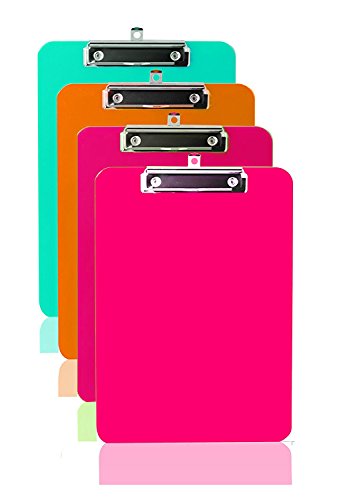 Letter Size Clipboard Low Profile Clip Hardboard with hanging loop (4 new)