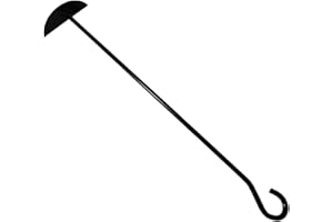 Coal Rake Heavy - 52.7x17cm Iron D Shape Hearth Tool | Fireplace Ash Scoop Shovel Durable Long Handle Cleaning Accessory for 